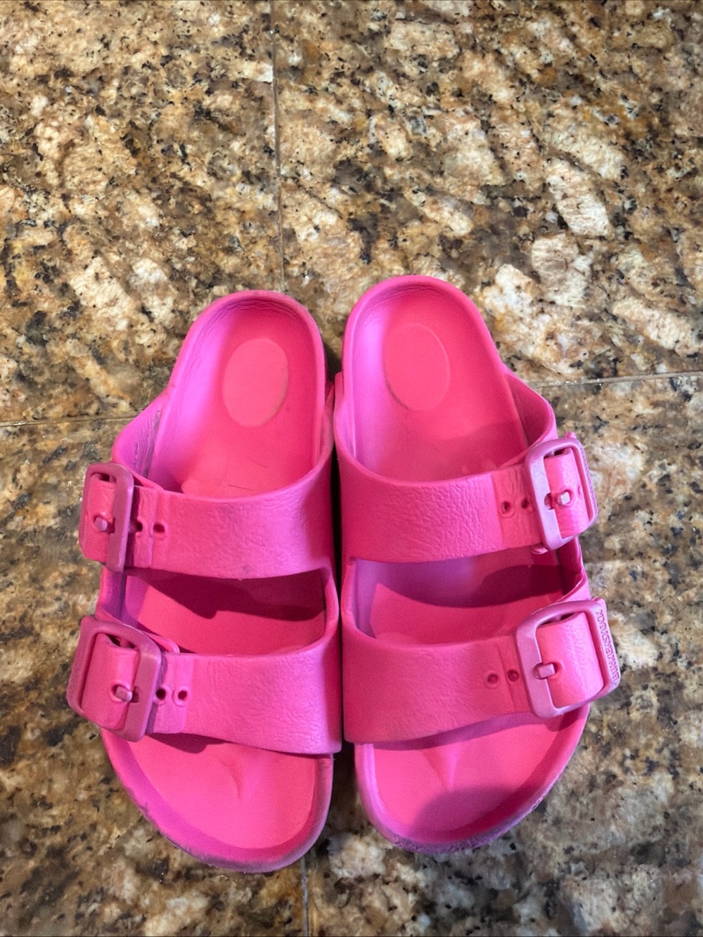 Birkenstock sz 27 Kids Pink Double-Buckle Slide Sandals